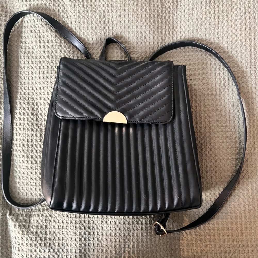 Black Quilted Women's backpack Bag